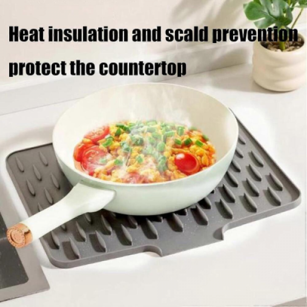 Silicone Dish Drying Mat, Non-Slip, Heat Resistant and Drip-Proof (Green)